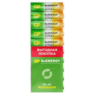 Аккумулятор GP ReEnergy (AA, 2700mAh, 10 шт.) (270AAHCRGY-CRB10)