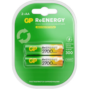 Аккумулятор GP ReEnergy (AA, 2700mAh, 2 шт.) (270AAHCRGY-2CRCB2)