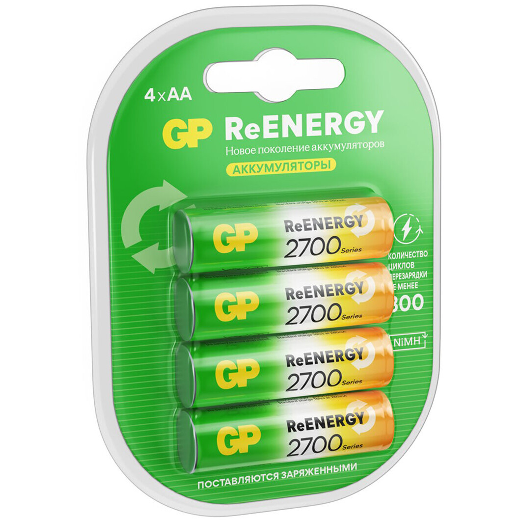 Аккумулятор GP ReEnergy (AA, 2700mAh, 4 шт.) (270AAHCRGY-2CRCB4) — изображение 2