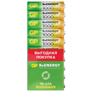 Аккумулятор GP ReEnergy (AAA, 1000mAh, 10 шт.) (100AAAHCRGY-CRB10)