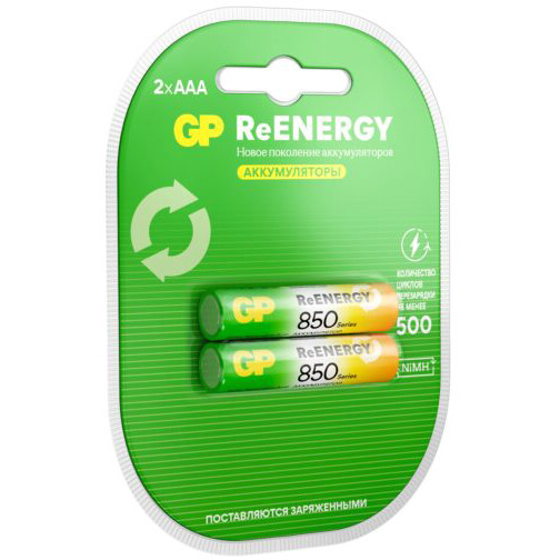 Аккумулятор GP ReEnergy (AAA, 850mAh, 2 шт.) (85AAAHCRGY-2CRCB2) — изображение 2