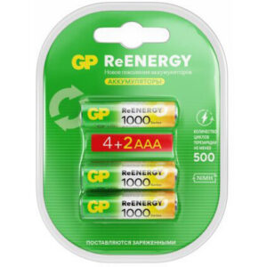 Аккумулятор GP ReEnergy (AAA, 950mAh, 6 шт.) (100AAAHC4/2RGY-2CRCB6)