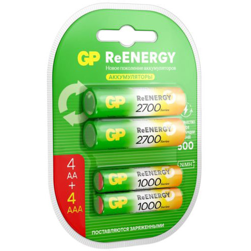 Аккумулятор GP ReEnergy (AA+AAA, 2600/950mAh, 8 шт.) — изображение 2