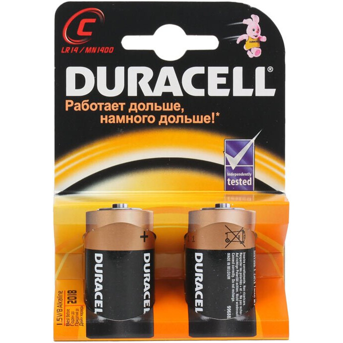 Батарейка Duracell (C, 2 шт.)