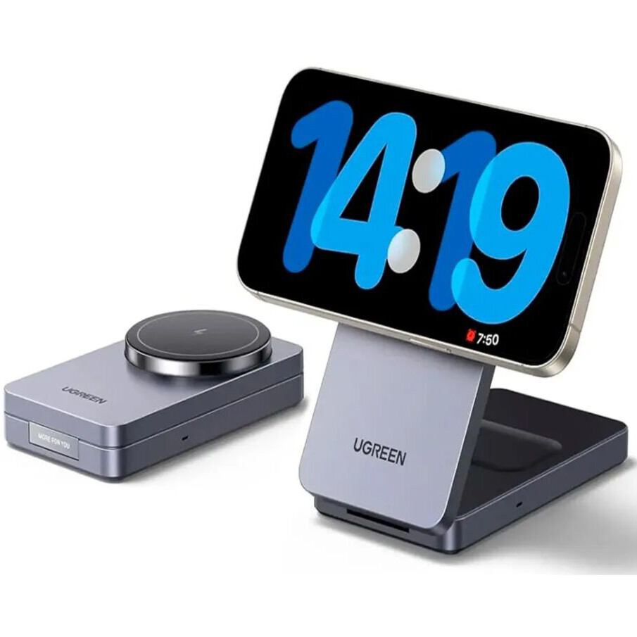 Беспроводное зарядное устройство UGREEN W528 Grey (45056) — изображение 3