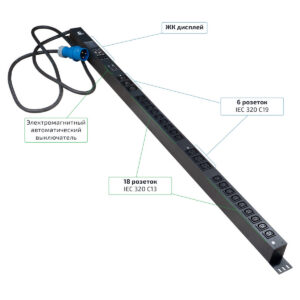 Блок розеток Cabeus SMART-PDU-32-1P-18C13-6C19-I309-M