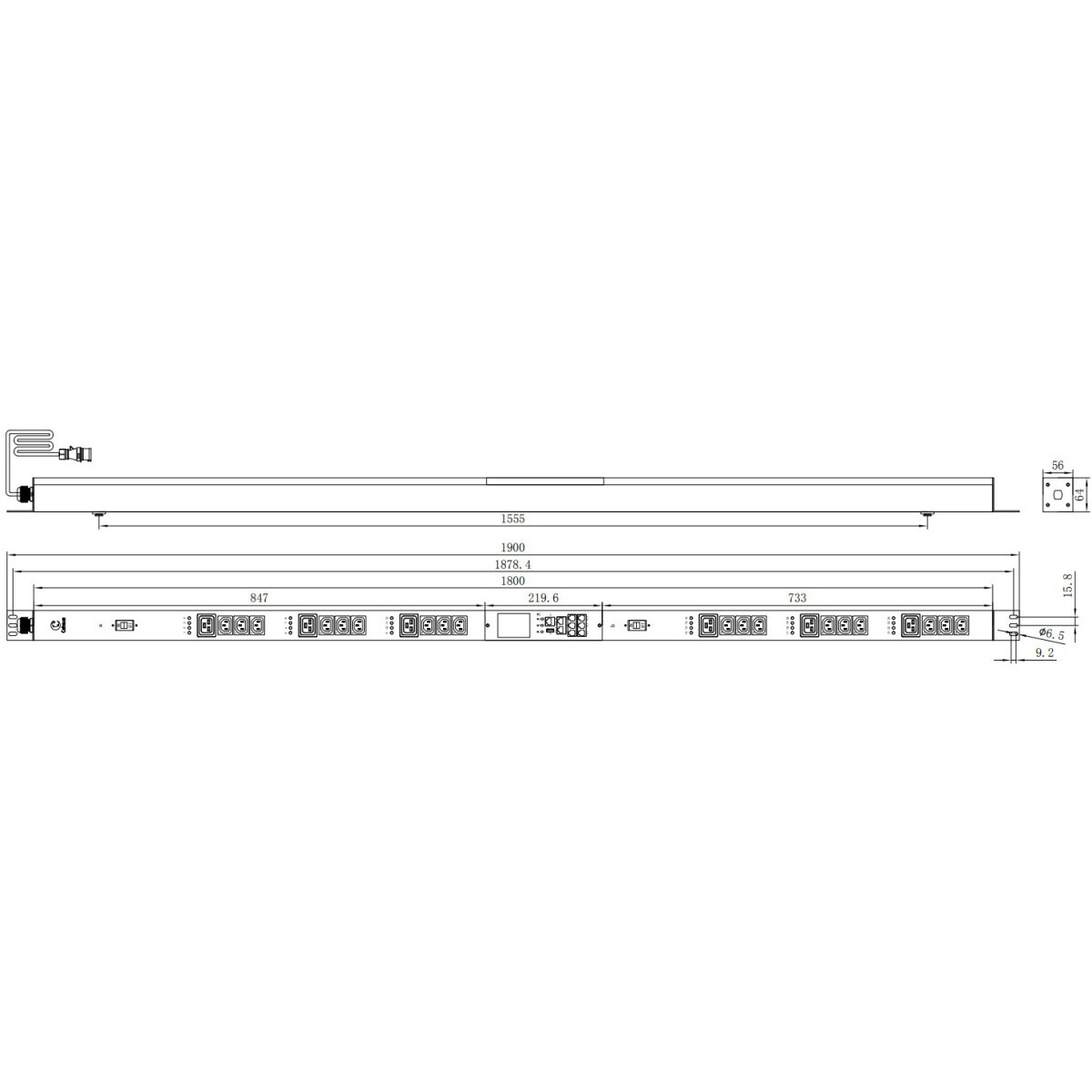 Блок розеток Cabeus SMART-PDU-32-1P-36C13-6C19-I309-CM — изображение 7