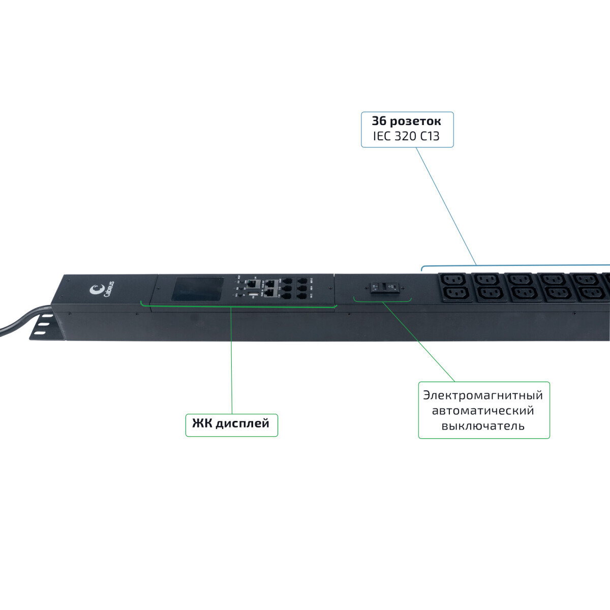 Блок розеток Cabeus SMART-PDU-32-1P-36C13-6C19-I309-M — изображение 2