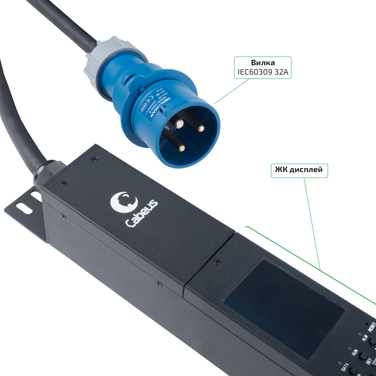 Блок розеток Cabeus SMART-PDU-32-1P-36C13-6C19-I309-M — изображение 3