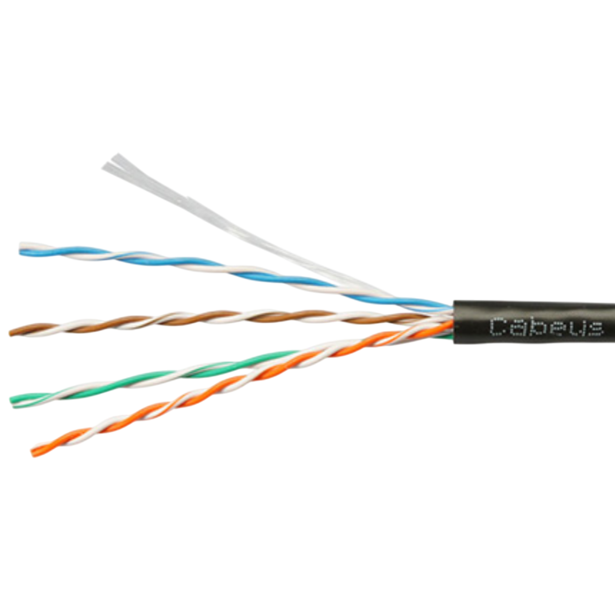 Кабель витая пара U/UTP 5e кат. 4 пары Cabeus UTP-4P-Cat.5e-SOLID-OUT-LSZH-UV-20
