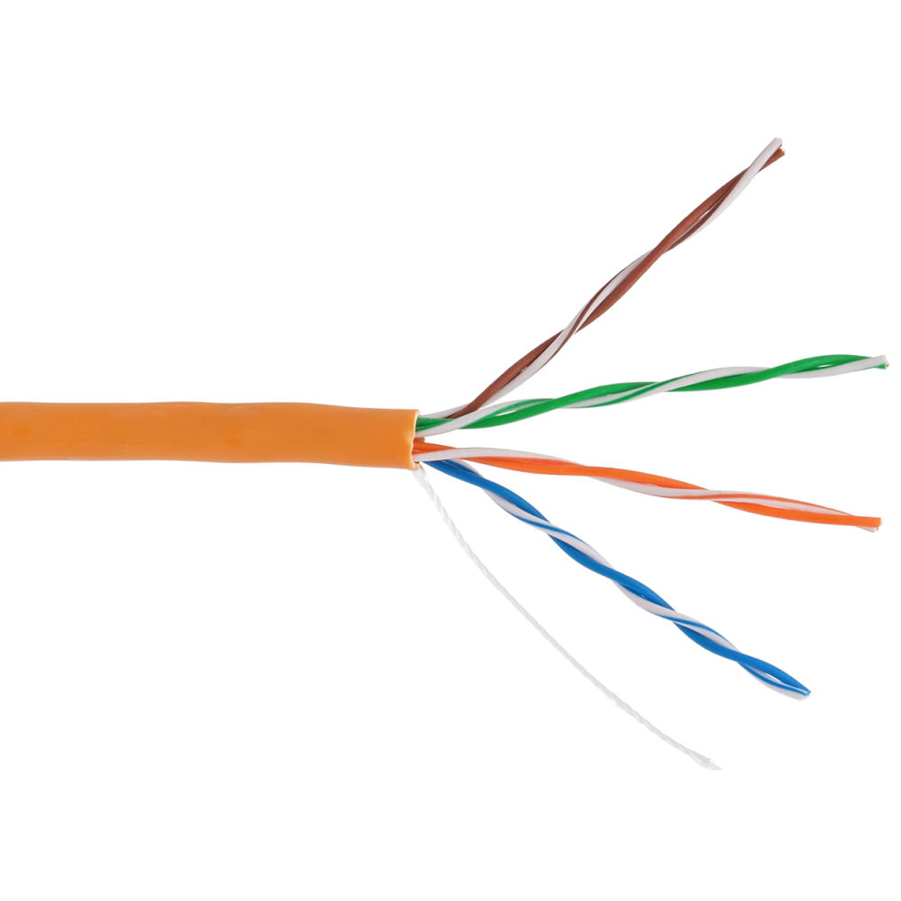 Кабель витая пара U/UTP 5e кат. 4 пары Netlan EC-UU004-5E-LSZH-OR