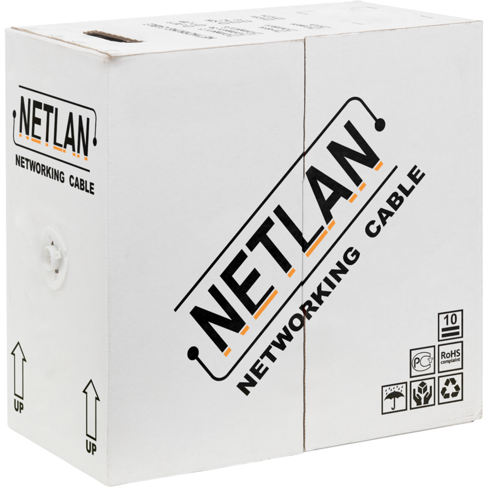 Кабель витая пара U/UTP 5e кат. 4 пары Netlan EC-UU004-5E-LSZH-OR — изображение 2