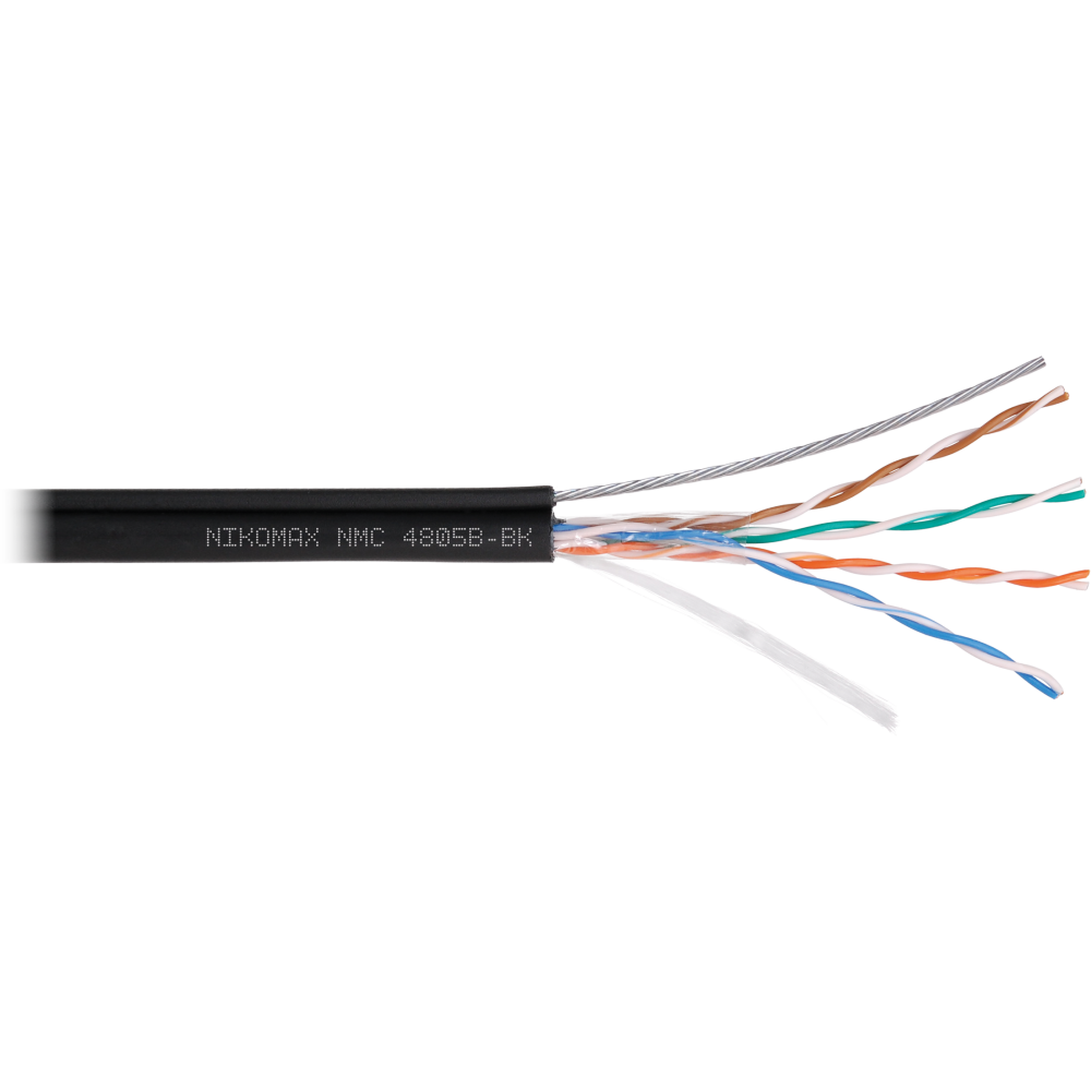 Кабель витая пара U/UTP 5e кат. 4 пары NikoMax NMC 4805B-BK