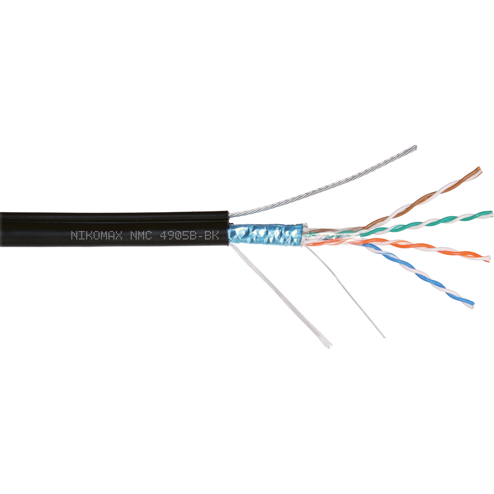 Кабель витая пара F/UTP 5e кат. 4 пары NikoMax NMC 4905B-BK