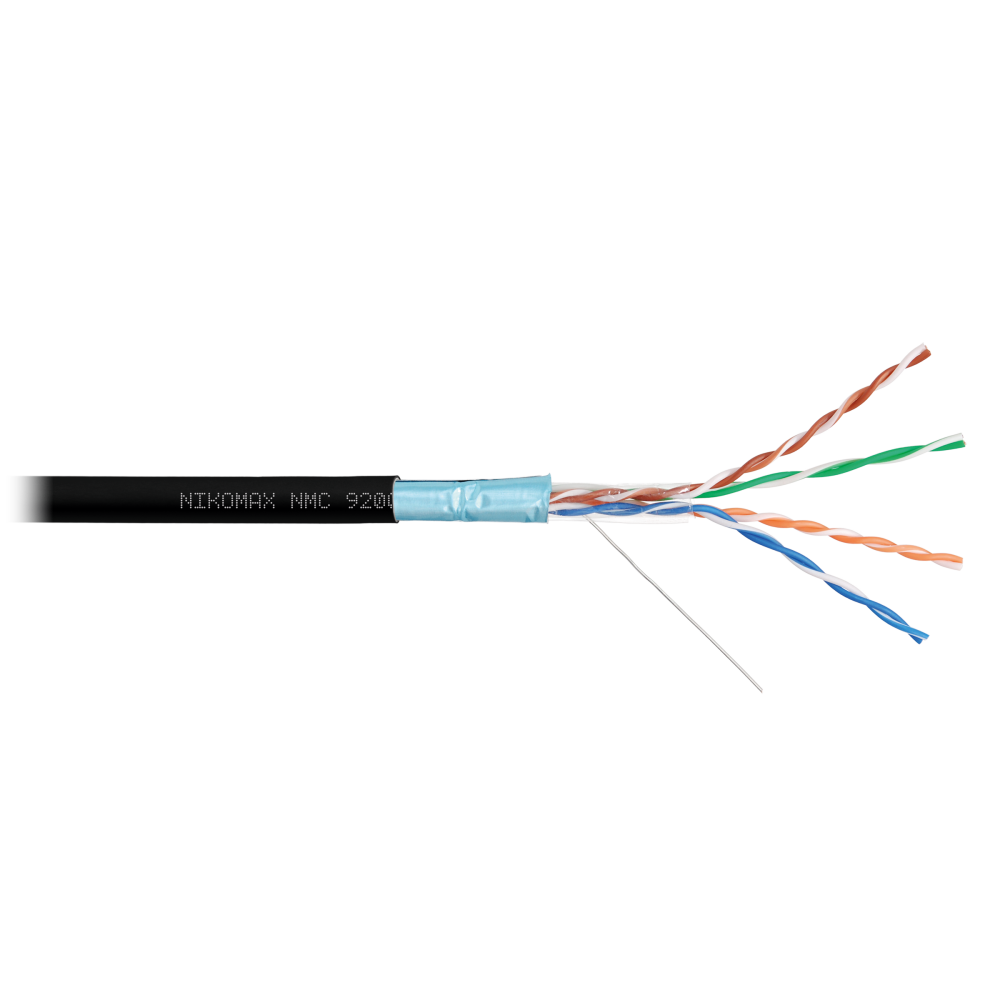 Кабель витая пара F/UTP 5e кат. 4 пары NikoMax NMC 9200C-BK