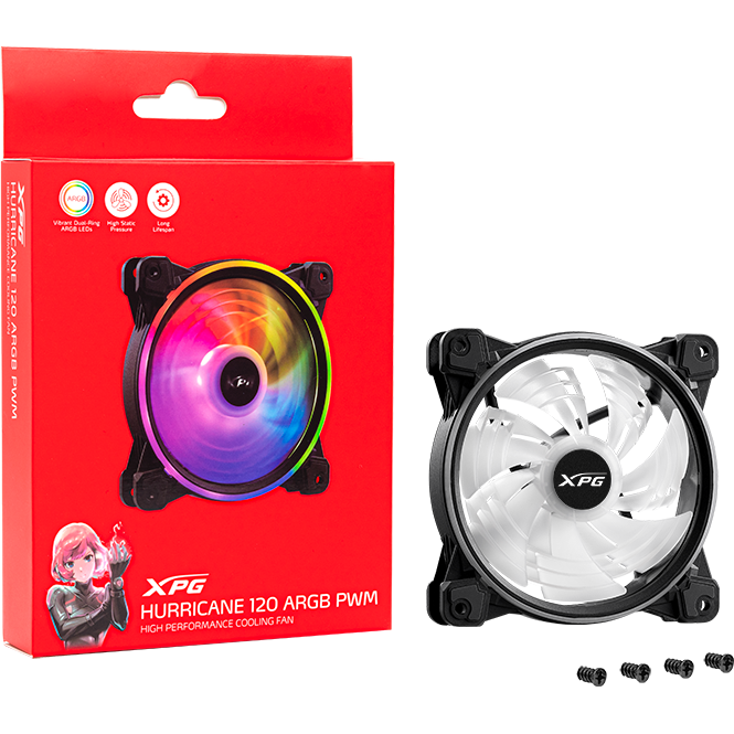 Вентилятор для корпуса ADATA XPG HURRICANE 120 PWM ARGB Black — изображение 2