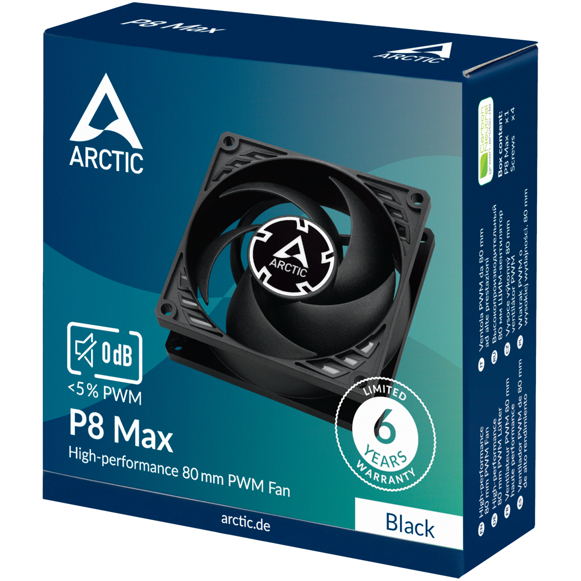 Вентилятор для корпуса Arctic P8 Max Black — изображение 5