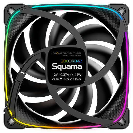 Вентилятор для корпуса Geometric Future Squama 3003R-12 Black (3 шт.) — изображение 4