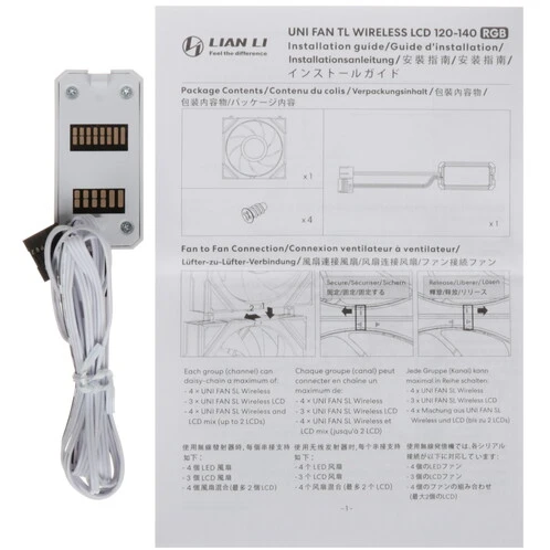 Вентилятор для корпуса Lian Li UNI Fan TL Wireless LCD 120 Reverse Blade White — изображение 6