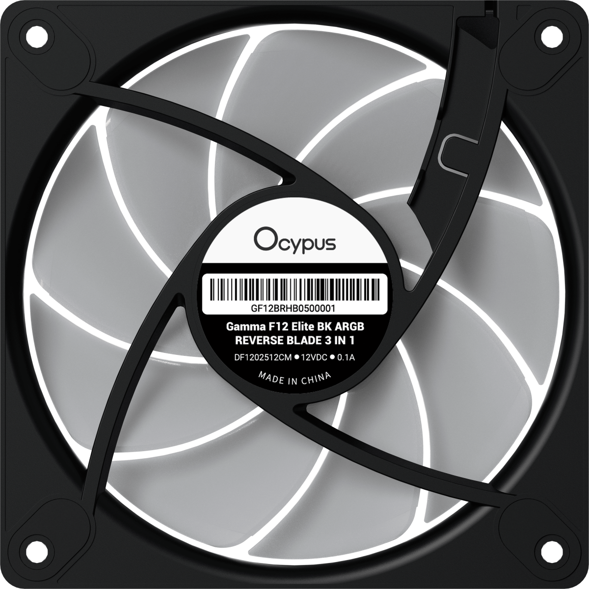 Вентилятор для корпуса Ocypus Gamma F12 Elite BK ARGB REVERSE BLADE — изображение 8