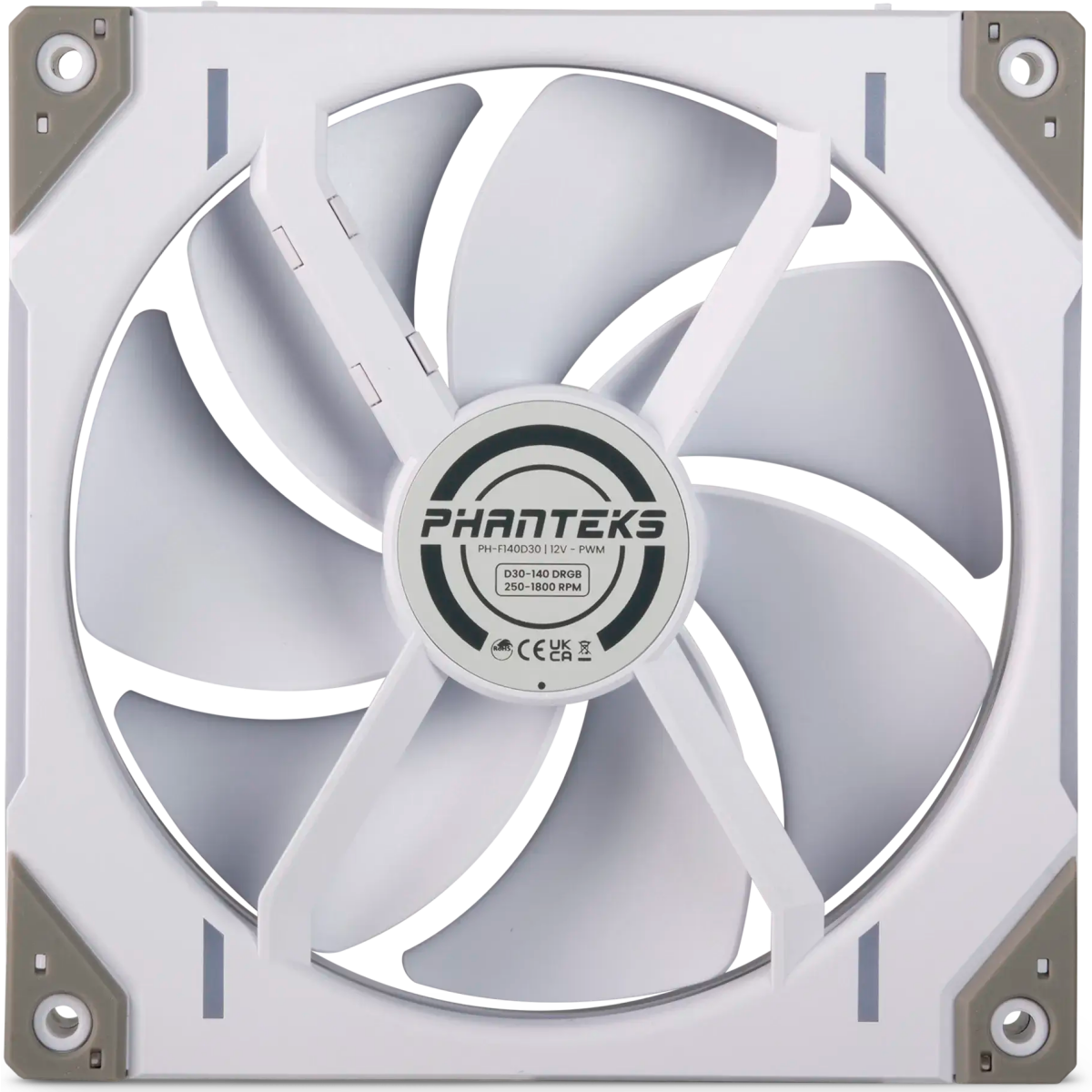 Вентилятор для корпуса Phanteks D30 DRGB PWM Reversed 140mm White (3 шт.) — изображение 4