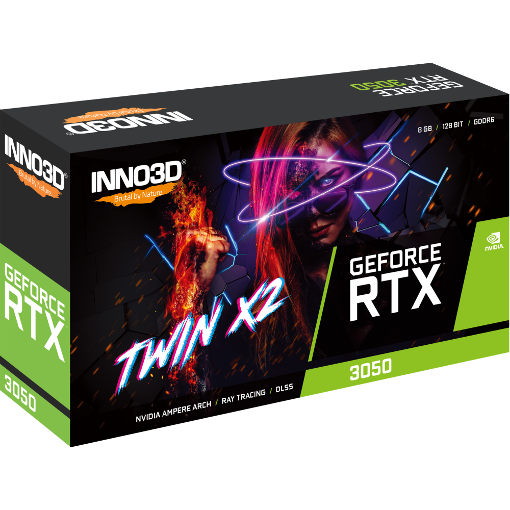 Видеокарта NVIDIA GeForce RTX 3050 INNO3D Twin X2 8GB (N30502-08D6-1711VA41) — изображение 2