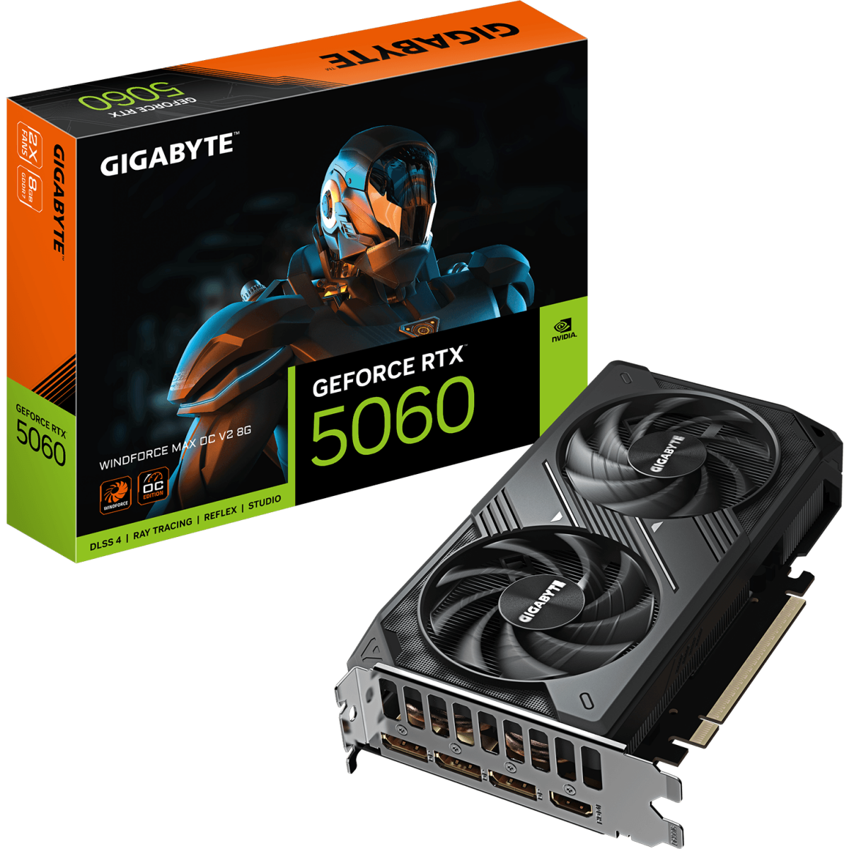 Видеокарта NVIDIA GeForce RTX 5060 Gigabyte WINDFORCE MAX OC V2 8GB (GV-N5060WF2MAX OCV2-8GD) — изображение 2