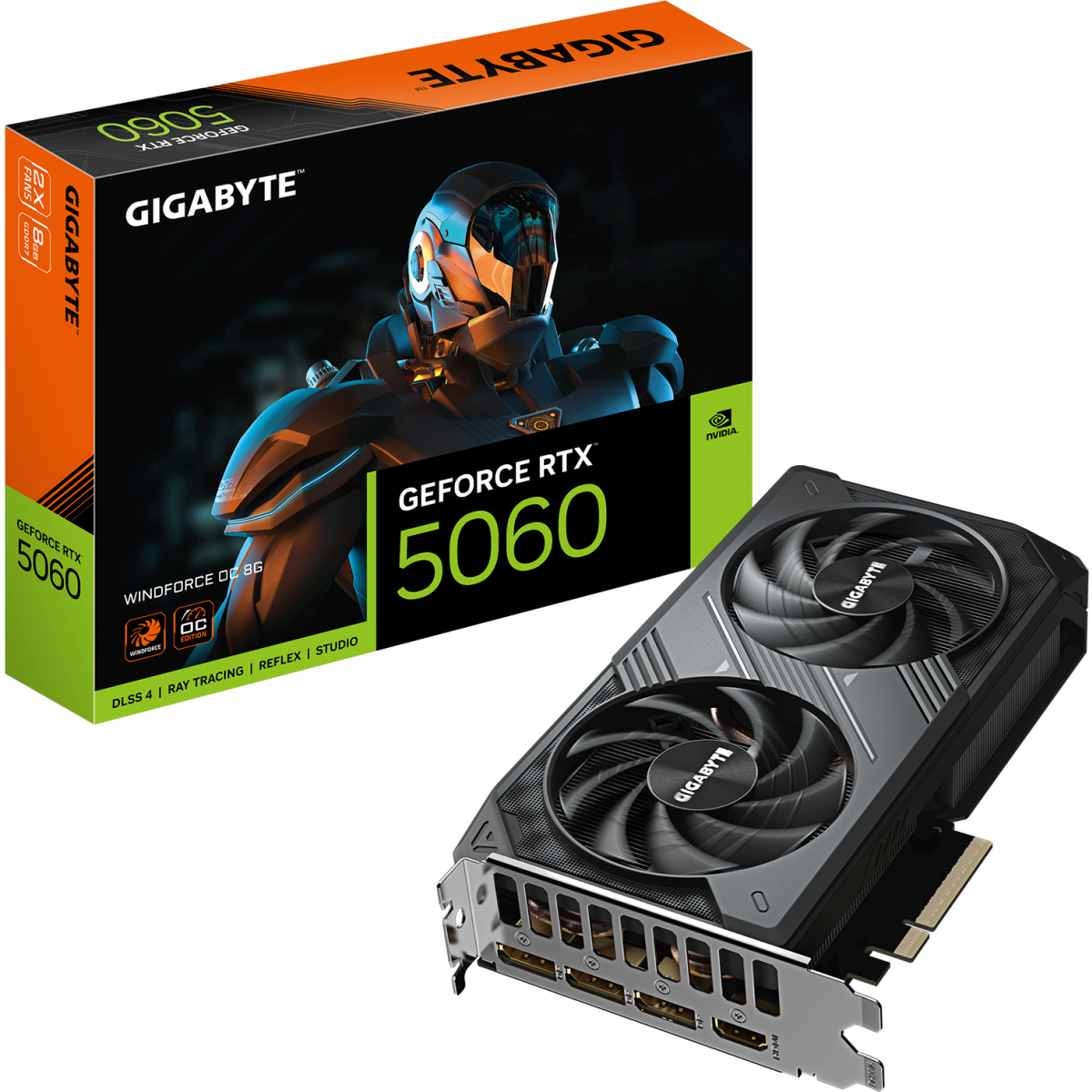 Видеокарта NVIDIA GeForce RTX 5060 Gigabyte WINDFORCE OC 8GB (GV-N5060WF2OC-8GD) — изображение 2