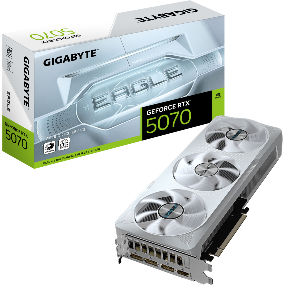 Видеокарта NVIDIA GeForce RTX 5070 Gigabyte EAGLE OC ICE SFF 12GB (GV-N5070EAGLEOC ICE-12GD) — изображение 2