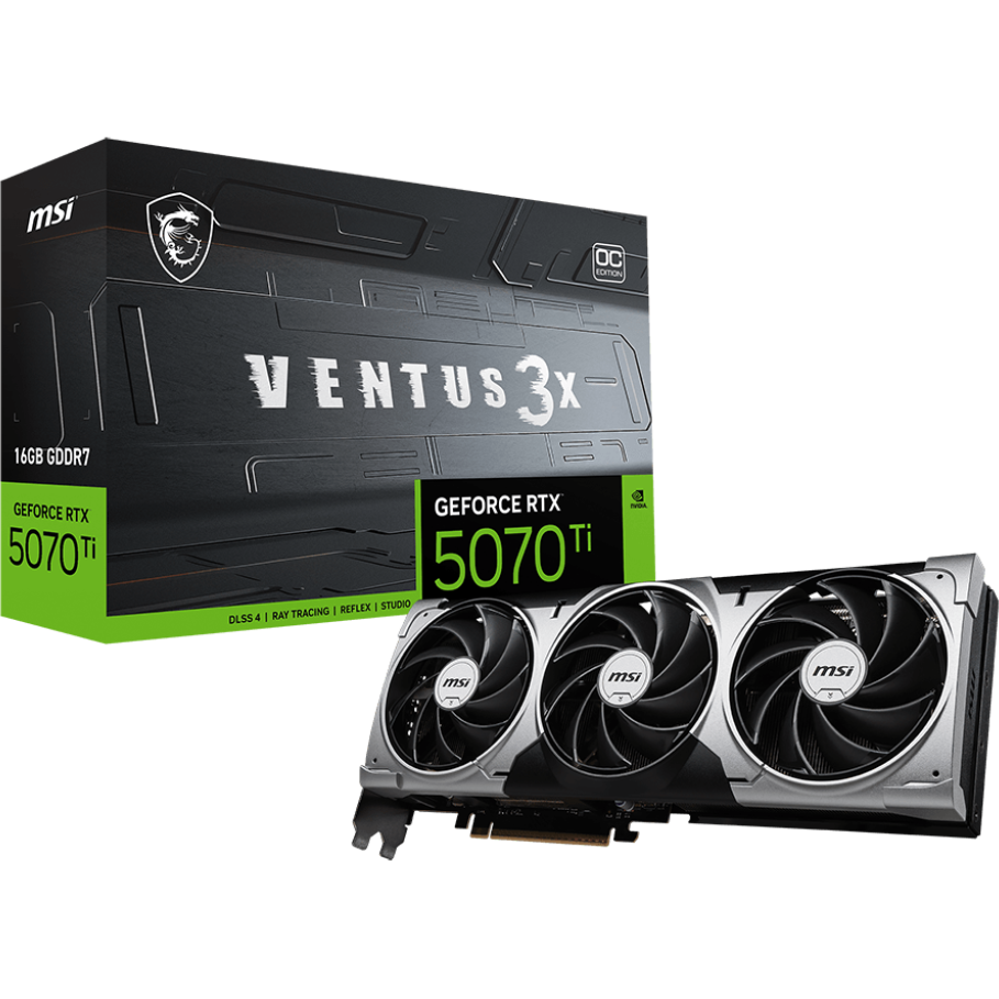 Видеокарта NVIDIA GeForce RTX 5070 Ti MSI OC 16GB (RTX 5070 Ti 16G VENTUS 3X OC) — изображение 7