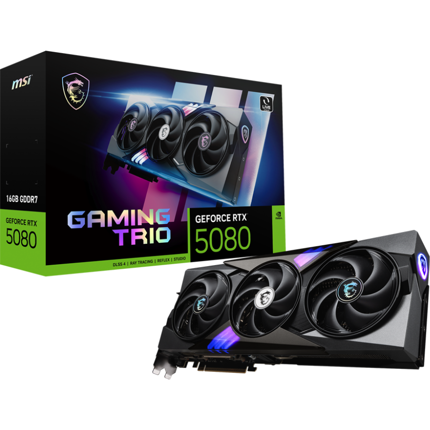 Видеокарта NVIDIA GeForce RTX 5080 MSI 16GB (RTX 5080 16G GAMING TRIO) — изображение 7