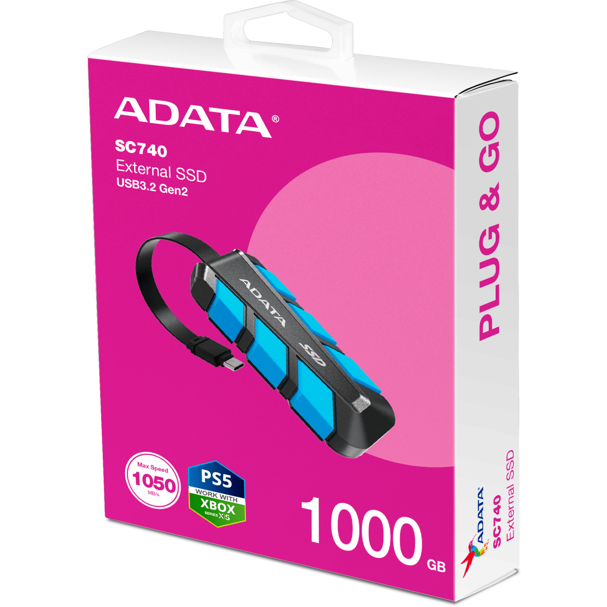 Внешний накопитель SSD 1TB ADATA SC740 Blue (SC740-1000G-CBU) — изображение 6