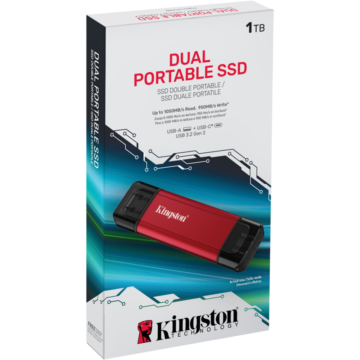 Внешний накопитель SSD 1TB Kingston Dual Portable (SPSD/1TB) — изображение 4
