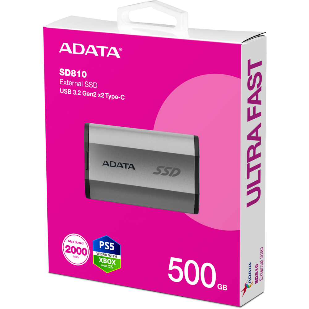 Внешний накопитель SSD 500GB ADATA SD810 Grey (SD810-500G-CSG) — изображение 5