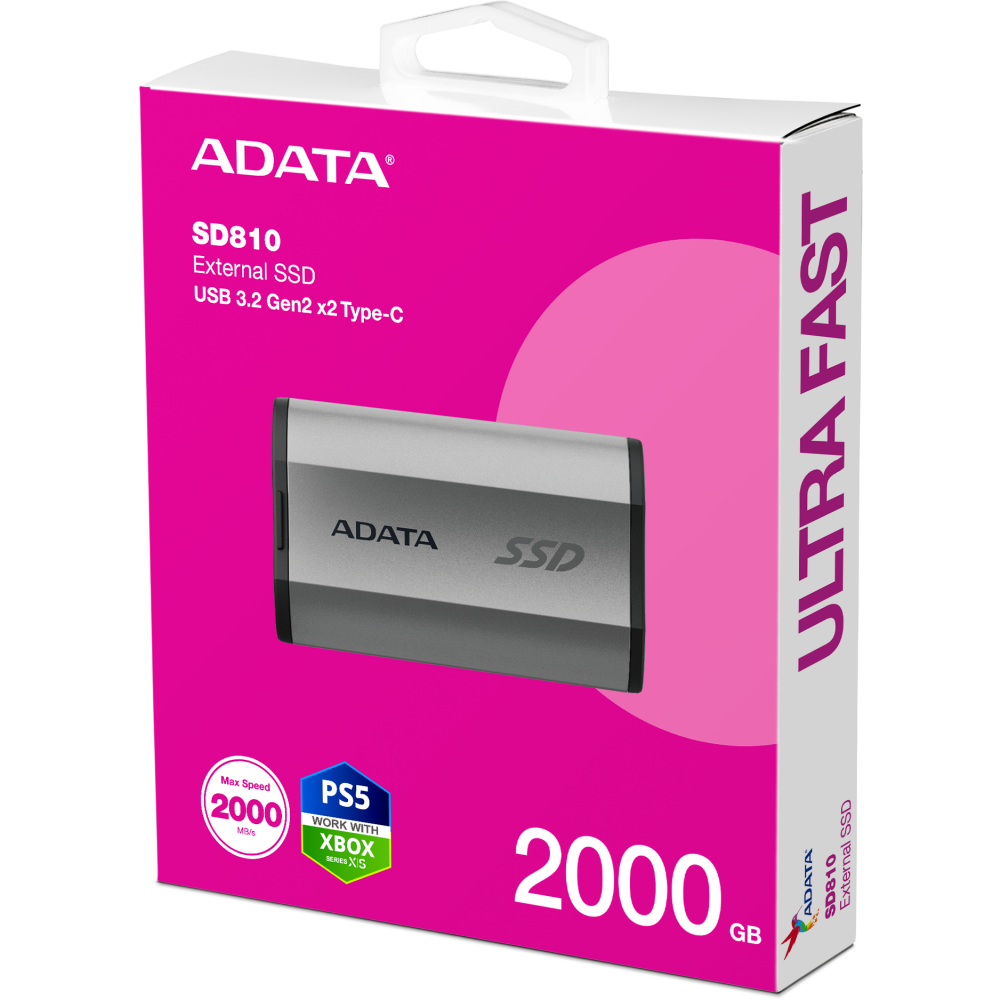 Внешний SSD USB 3.2 Gen 2 Type-C ADATA SD810-2000G-CSG — изображение 5
