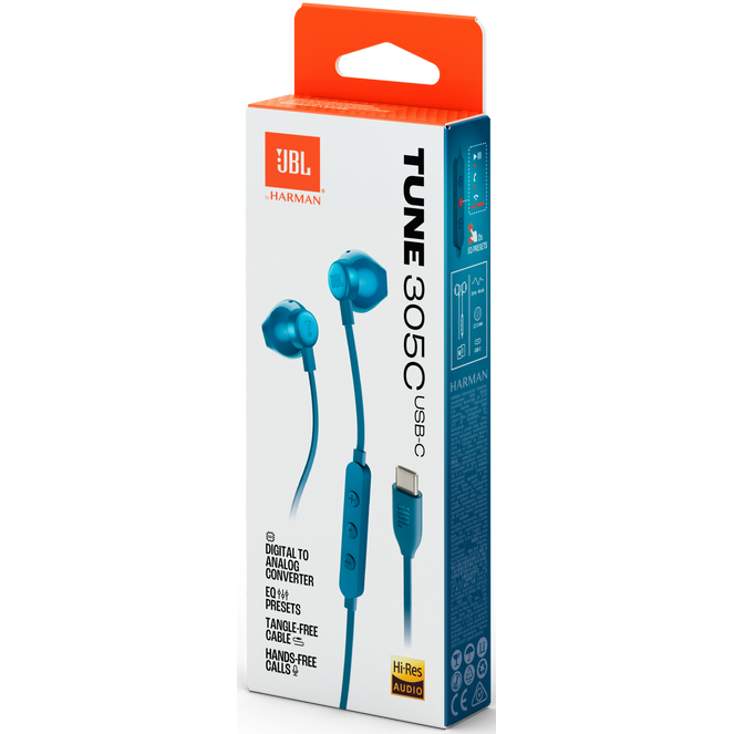 Гарнитура JBL Tune 305C USB-C Blue — изображение 8