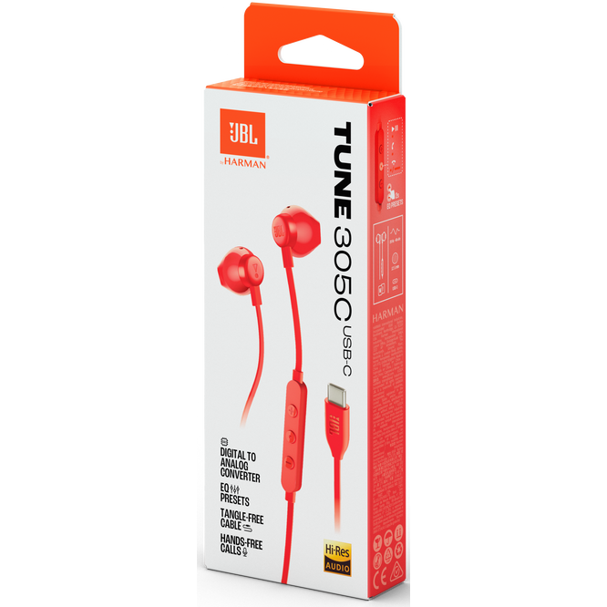 Гарнитура JBL Tune 305C USB-C Red — изображение 8