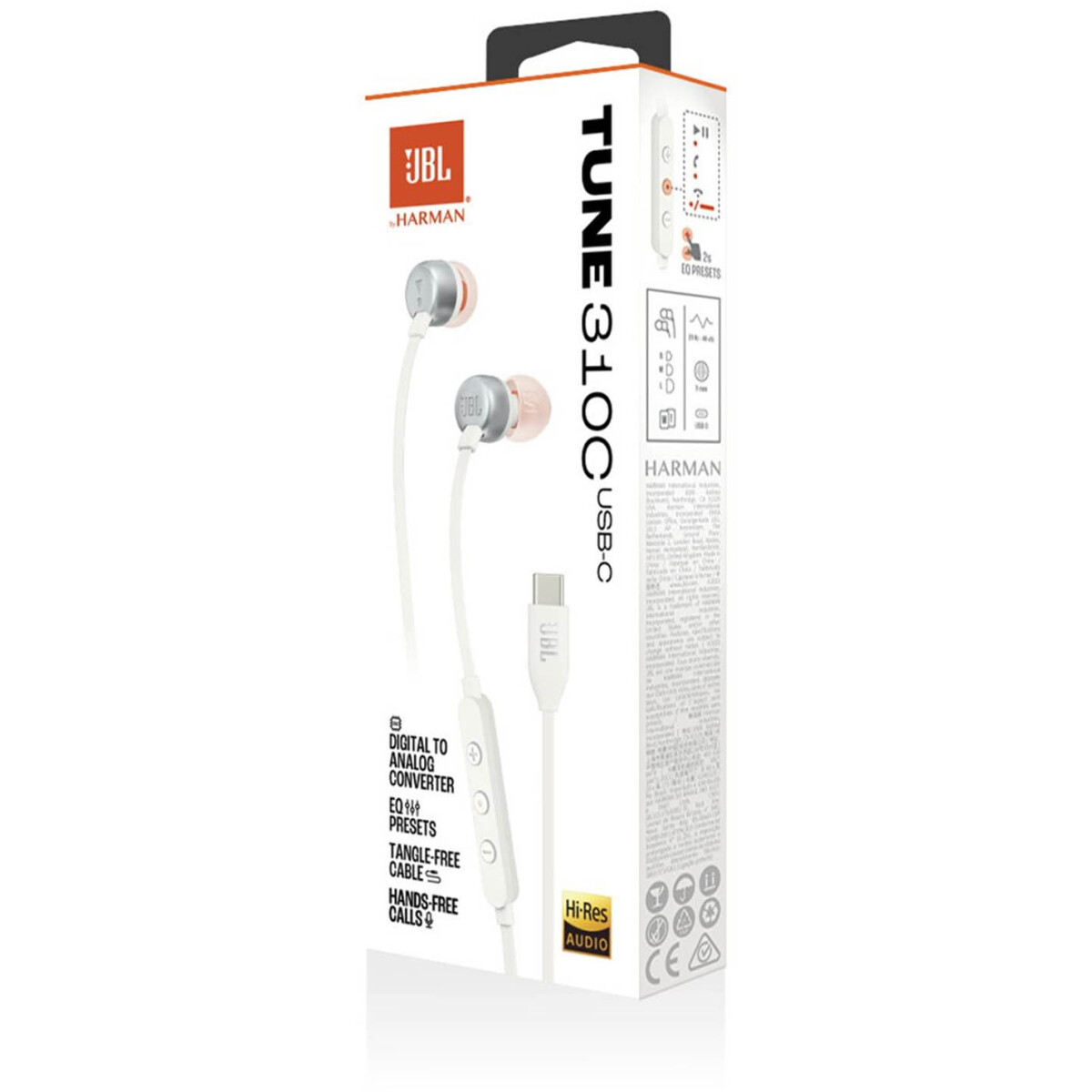 Гарнитура JBL Tune 310C USB-C White — изображение 5