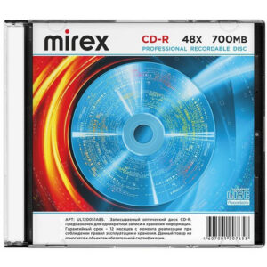 Диск CD-R Mirex 700MB 48x Slim Case (1 шт.)