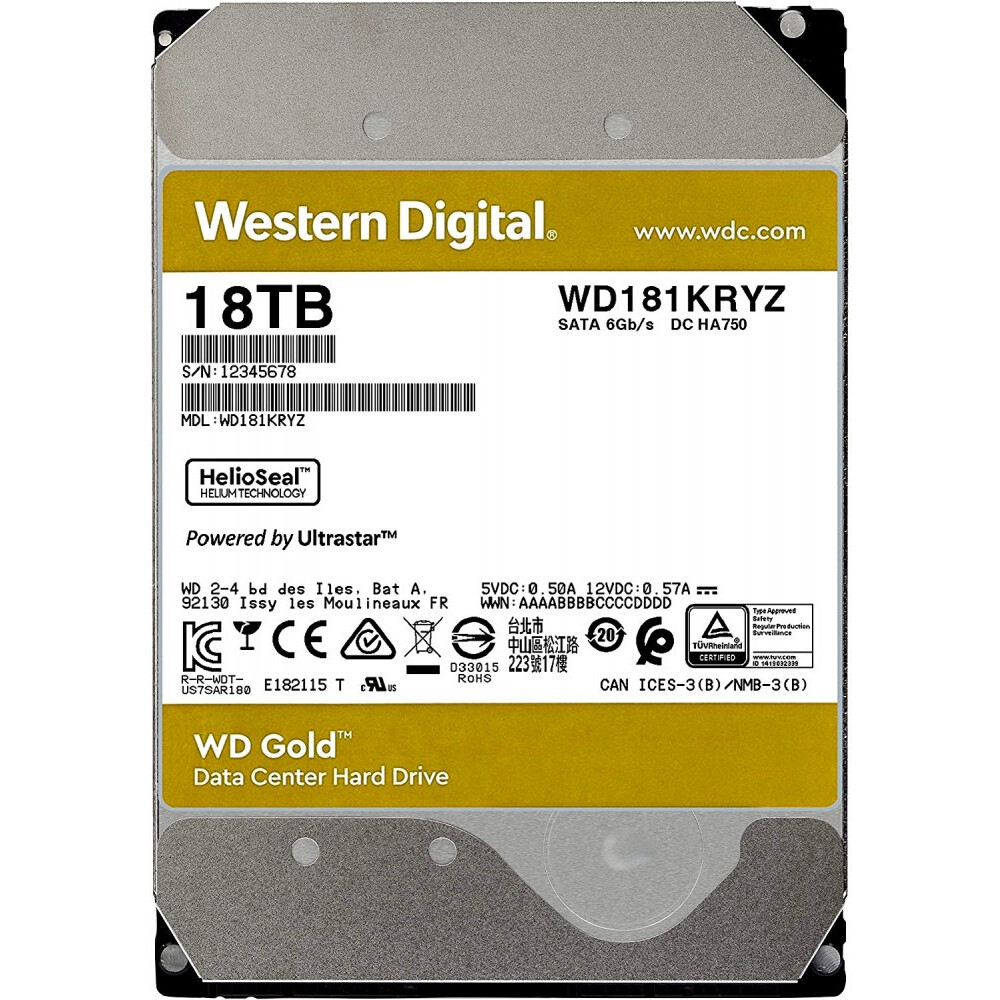 Жёсткий диск 18TB SATA-III WD Gold (WD181KRYZ) — изображение 2