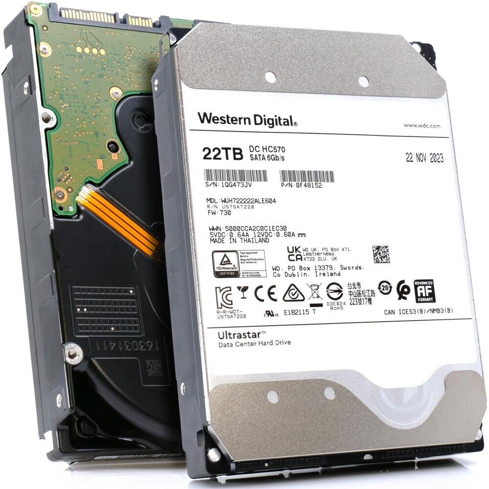 Жёсткий диск 22TB SATA-III WD Ultrastar DC HC570 (0F48152/0F48159/0F48290) — изображение 3