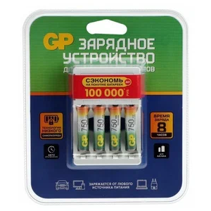 Зарядное устройство для аккумуляторов GP E411 + 4x AAA 750mAh