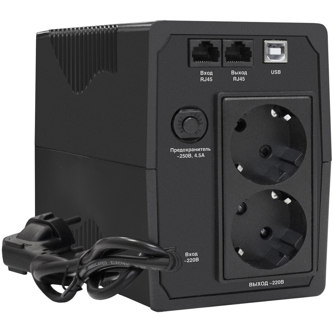 ИБП ExeGate Power Back BNB-1000.LED.AVR.2SH.RJ.USB — изображение 2