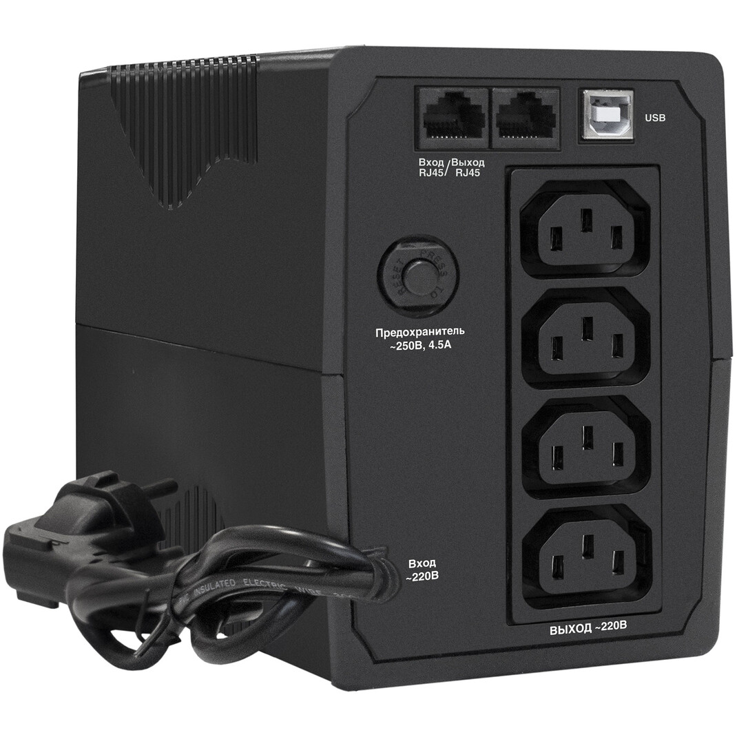ИБП ExeGate Power Back BNB-850.LED.AVR.4C13.RJ.USB — изображение 2