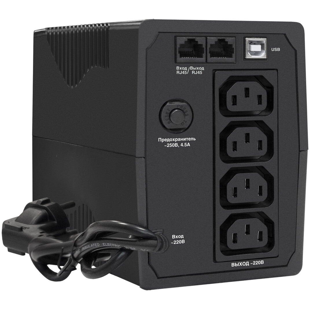 ИБП ExeGate SpecialPro UNB-650.LED.AVR.4C13.RJ.USB — изображение 2