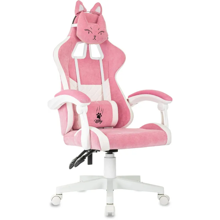 Игровое кресло Бюрократ Knight Kitty Pink/White