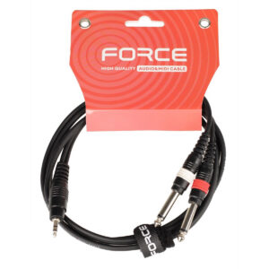 Кабель 3.5 Jack (M) - 2x 6.3 Jack (M), 1.5м, FORCE FLC-38