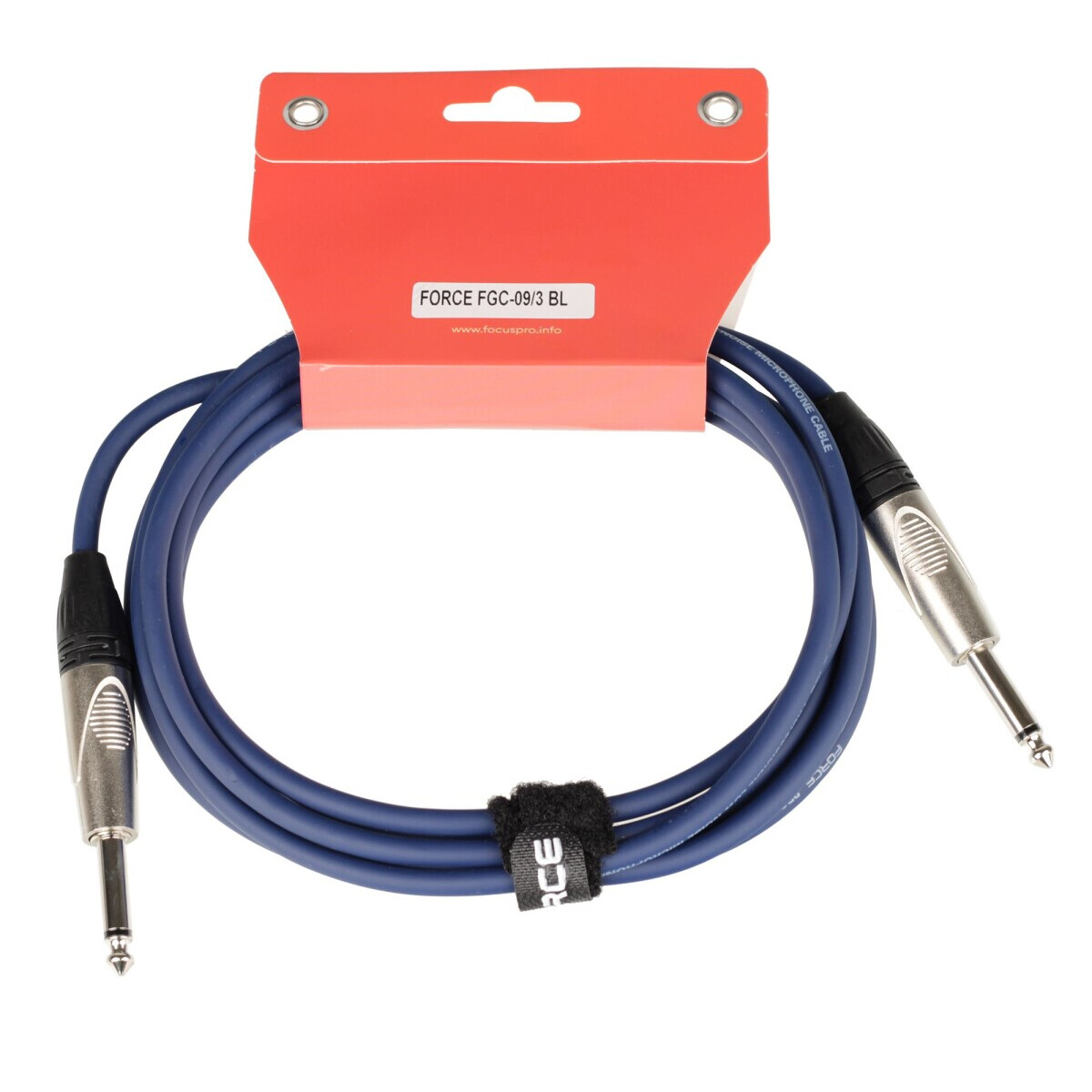 Кабель инструментальный 6.3 Jack (M) - 6.3 Jack (M), 3м, FORCE FGC-09 Blue — изображение 2