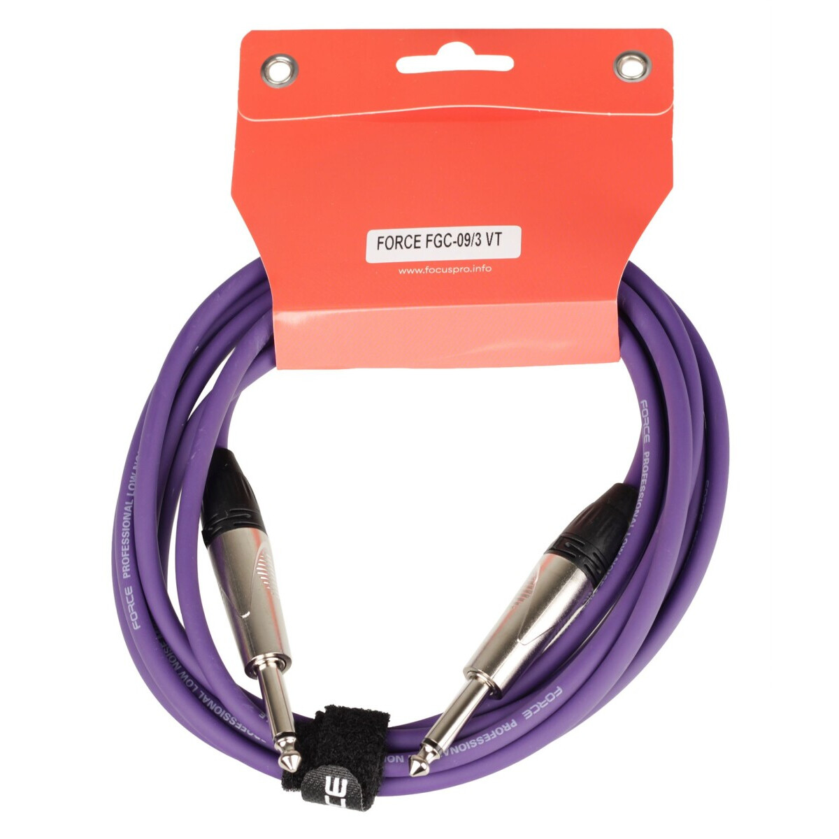 Кабель инструментальный 6.3 Jack (M) - 6.3 Jack (M), 3м, FORCE FGC-09 Violet — изображение 2