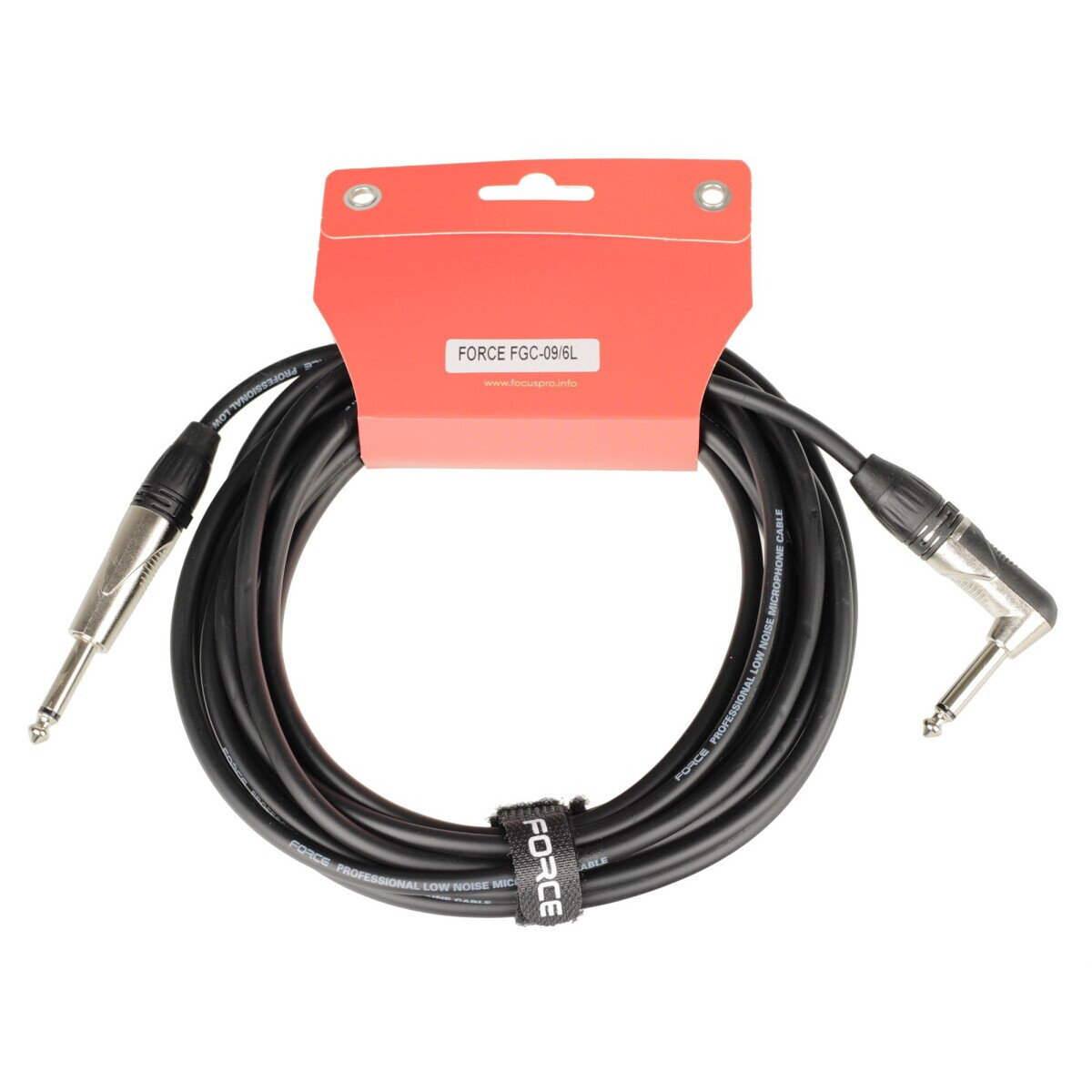 Кабель инструментальный 6.3 Jack (M) - 6.3 Jack (M), 6м, FORCE FGC-09/6L Black — изображение 2